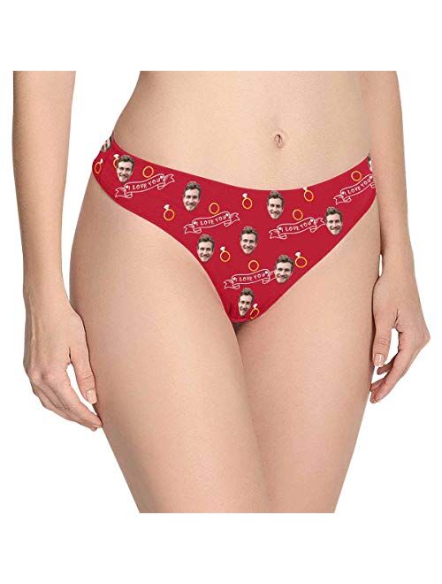 Custom Funny Face This Belongs to Me Women's Novelty Underwear Thongs Panty