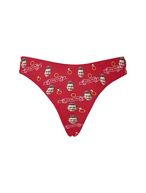 Custom Funny Face This Belongs to Me Women's Novelty Underwear Thongs Panty