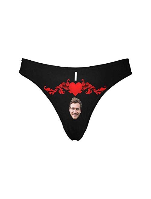 Custom Funny Face This Belongs to Me Women's Novelty Underwear Thongs Panty