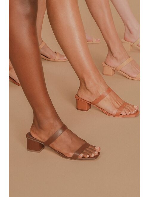 Lulus Fallyn Naked Chocolate Mules