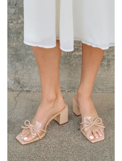 Yaez White Vinyl High Heel Sandals