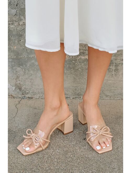 Lulus Yaez White Vinyl High Heel Sandals