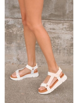 Dirty Laundry Qwest White Multi Strappy Platform Sandals