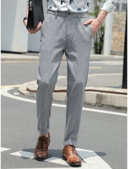 Men Slant Pocket Straight Leg Pants