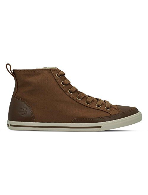 Burnetie Men's Light Brown Solid Plaid High Top Vintage Sneaker