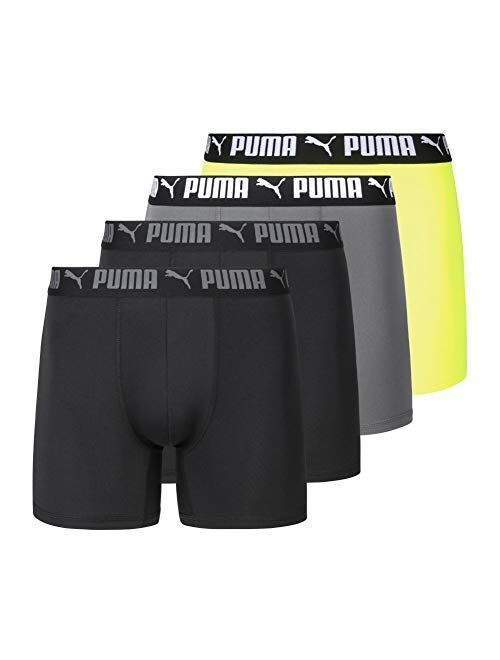 PUMA Men's 4 Pack Performance Boxer Briefs