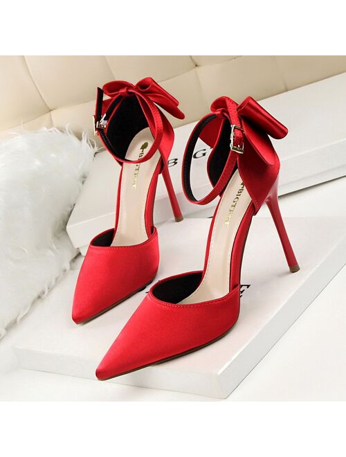 2020 New High Heels Sandals Women Sandals Women Pumps Red Wedding Shoes Kitten Heels Fashion Women Shoes Stiletto Plus Size 43