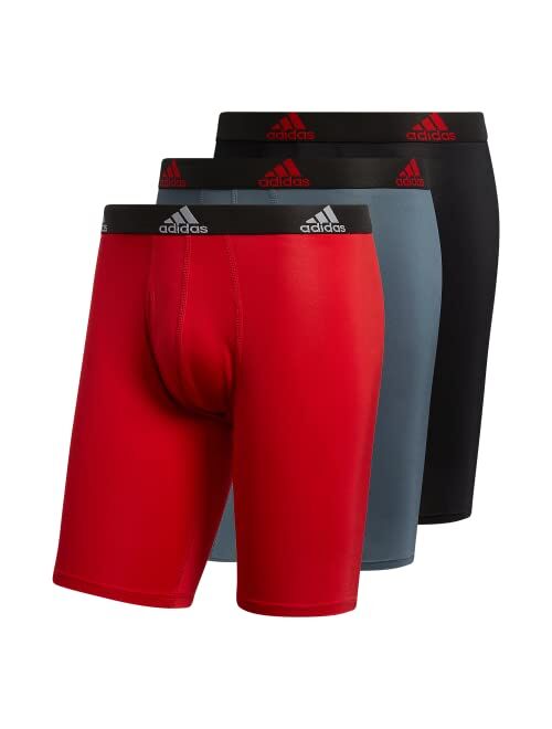 adidas Men's Performance Long Leg Boxer Brief Underwear (3-Pack)