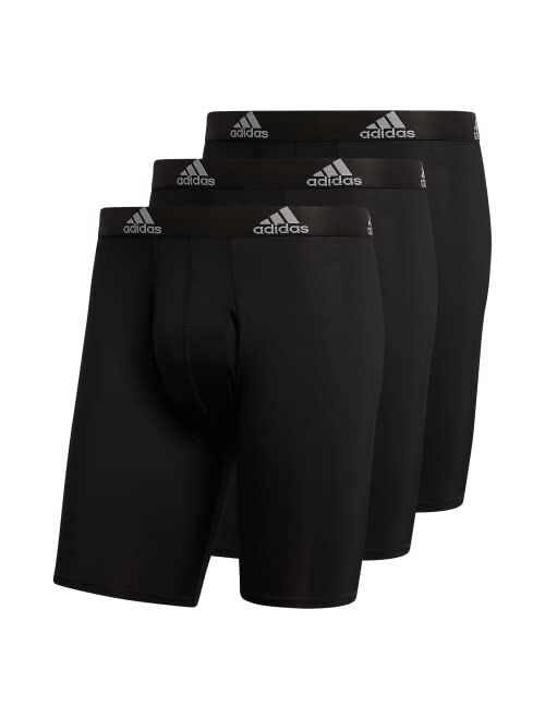 adidas Men's Performance Long Leg Boxer Brief Underwear (3-Pack)