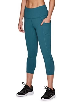 tech flex compression High Waisted Workout Yoga Leggings with Pockets for Women