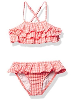 Girls' Frill Front Tankini Swimsuit Set