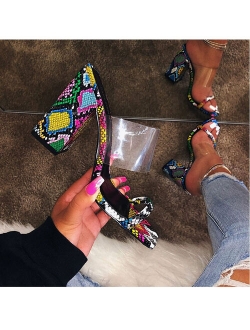 Women Transparent Pvc Sandals Ladies High Heel Slippers Candy Color Open Toes Thick Heel Fashion Female Slides Summer Shoes