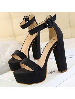 BIGTREE Shoes High Heels Platform Shoes Woman Pumps 2020 New Block Heel Sandals Women Shoes Sexy Party Shoes Female Plus Size 43