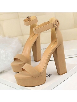 BIGTREE Shoes High Heels Platform Shoes Woman Pumps 2020 New Block Heel Sandals Women Shoes Sexy Party Shoes Female Plus Size 43