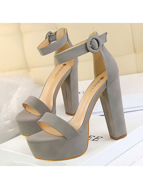 BIGTREE Shoes High Heels Platform Shoes Woman Pumps 2020 New Block Heel Sandals Women Shoes Sexy Party Shoes Female Plus Size 43