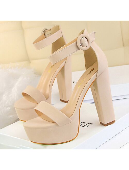 BIGTREE Shoes High Heels Platform Shoes Woman Pumps 2020 New Block Heel Sandals Women Shoes Sexy Party Shoes Female Plus Size 43