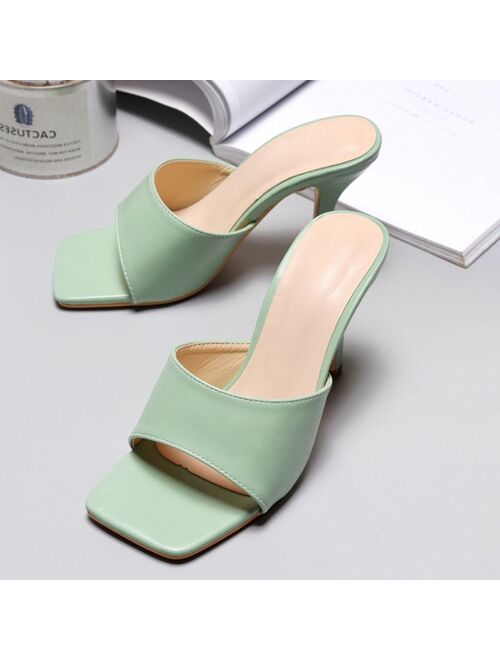 Women Sandals Heels Sexy High Heels for Women's Shoes 2021 Summer Purple Slippers Outdoor Beach Slides Slip On Fashion Heels