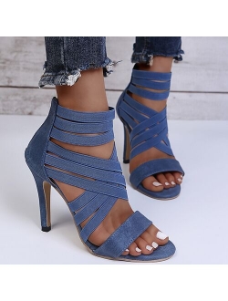 Pumps Women Shoes High Heels Women Sandals 2021 Zipper New Fashion Summer High Heels Sexy Ladies Peep Toe Shoes Women Pumps