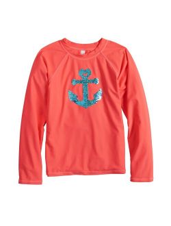 Girls 6-16 SO® Summer Flip Long Sleeve Rashguard