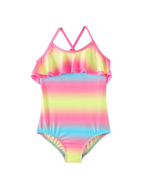 Girls 7-16 Lands' End Ruffle One-Piece Swimsuit in Slim