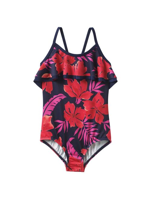 Girls 7-16 Lands' End Ruffle One-Piece Swimsuit in Slim