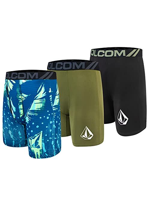 Volcom Mens Boxer Briefs 3 Pack Poly Spandex Performance Boxer Briefs Underwear