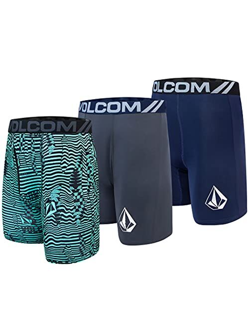 Volcom Mens Boxer Briefs 3 Pack Poly Spandex Performance Boxer Briefs Underwear