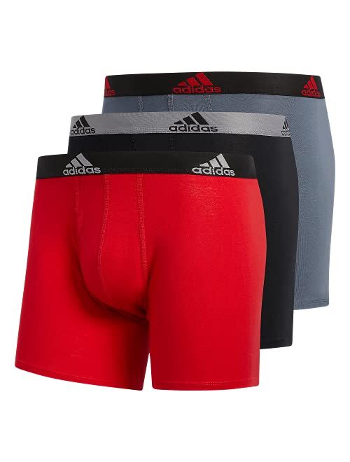 adidas Men's Stretch Cotton Boxer Brief Underwear (3-Pack)