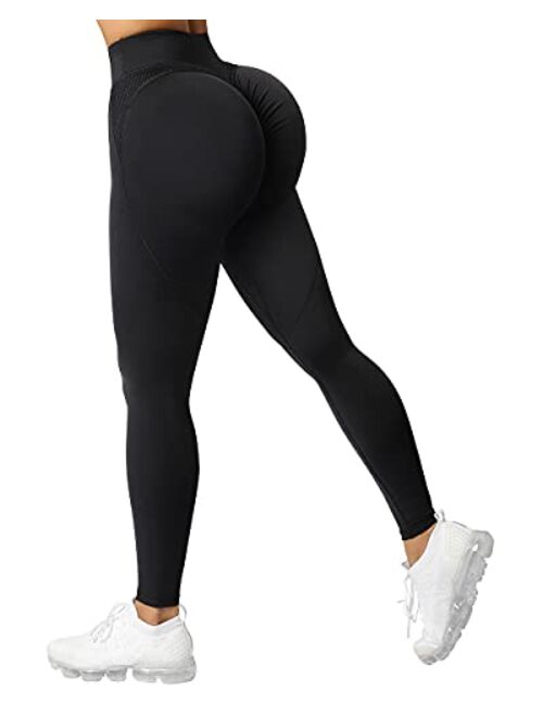 SUUKSESS Women Butt Lifting Capri Leggings with Pockets 7/8 Length Twist High Waisted Yoga Pants