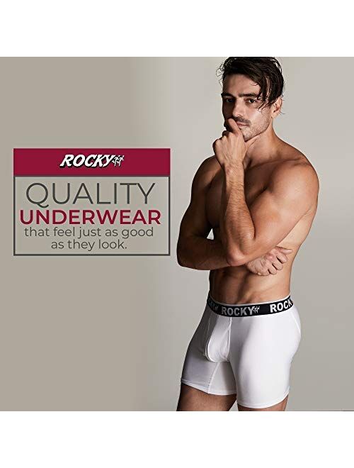 Rocky Men's Boxer Briefs Breath-Easy Cotton Fabric Pouch Underwear, Tagless