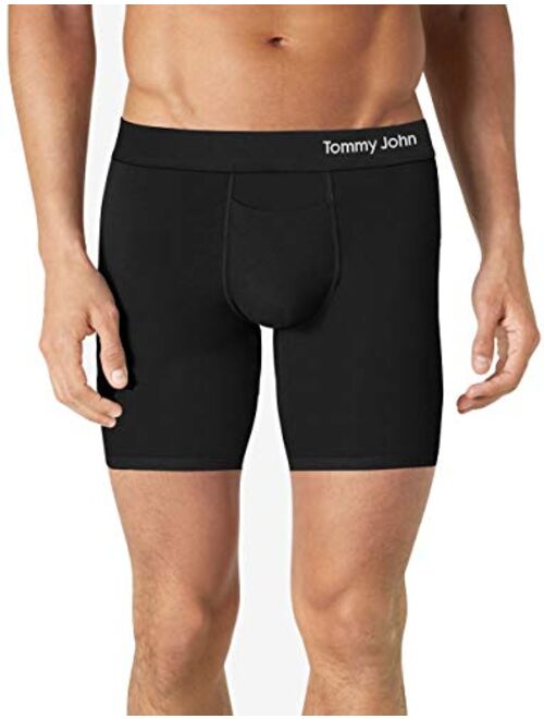 Tommy John Men's Underwear, Mid Length Boxer Brief, Cool Cotton Fabric with 6" Inseam, 3 Pack