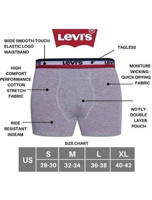 Levi's Mens Boxer Briefs, Mens Underwear, Cotton Boxer Brief for Men Pack of 6 By Levi’s