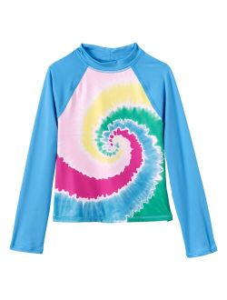 Girls 7-16 Lands' End Long Sleeve Mockneck Swim Rash Guard