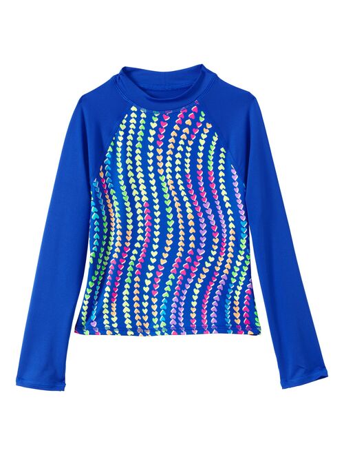 Girls 7-16 Lands' End Long Sleeve Mockneck Swim Rash Guard