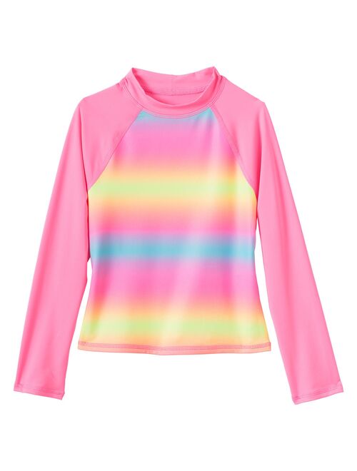 Girls 7-16 Lands' End Long Sleeve Mockneck Swim Rash Guard