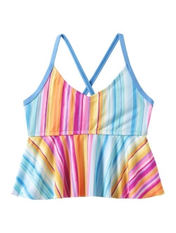 Girls 7-16 Lands' End Ruffle Tankini Swimsuit Top in Slim