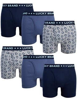 Men's Cotton Boxer Briefs with Functional Fly (6 Pack)