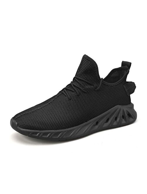 Men Casual Shoes New Mesh Breathable Solid Color Lace Up Male Running Shoes Men Non Slip Lightweight Sports Wild Mens Sneaker