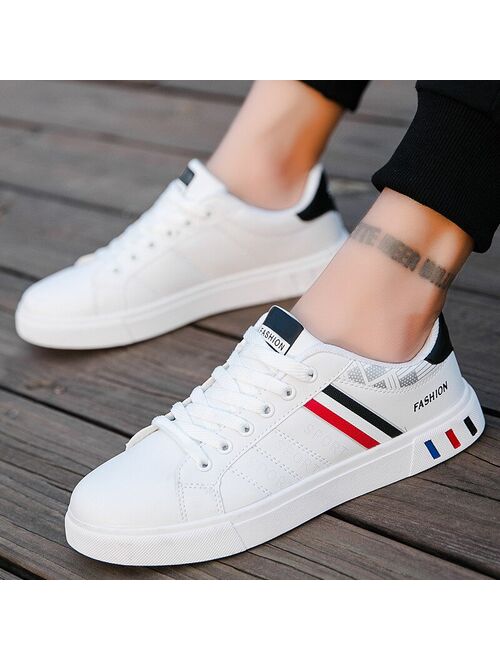 2020 New White Casual Shoes Men Leather Sneakers Male Comfort Sport Running Sneaker Man Tenis Mocassin Fashion Breathable Shoes