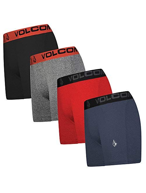 Volcom Men's Boxer Briefs 4 Pack Poly Spandex Performance Boxer Briefs Underwear