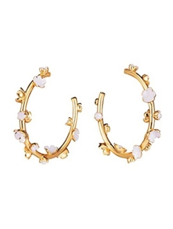 Oscar de la Renta, Flower Hoop Earrings