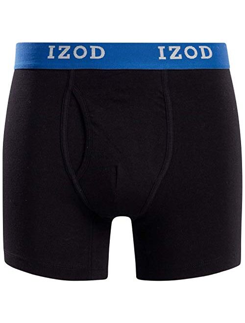 IZOD Men’s Underwear – Cotton Stretch Boxer Briefs with Functional Fly (10 Pack)