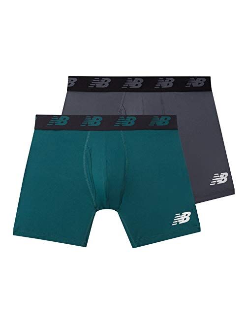 New Balance Men's Premium Performance 6" Boxer Brief Underwear (Pack of 2)