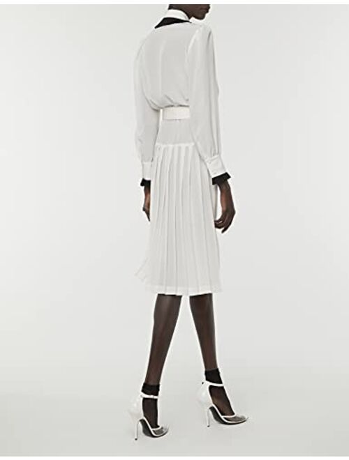 Rodarte Belted Silk Pleated Collar Dress