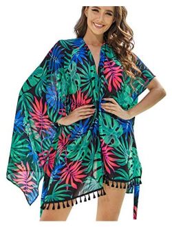 Kimonos for Women - Summer Swim Cover Up - Plus Size Kimono Cardigan - Floral and Multi Color