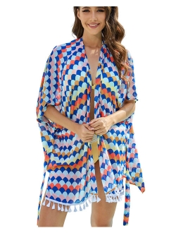 Kimonos for Women - Summer Swim Cover Up - Plus Size Kimono Cardigan - Floral and Multi Color