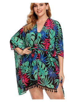 Kimonos for Women - Summer Swim Cover Up - Plus Size Kimono Cardigan - Floral and Multi Color