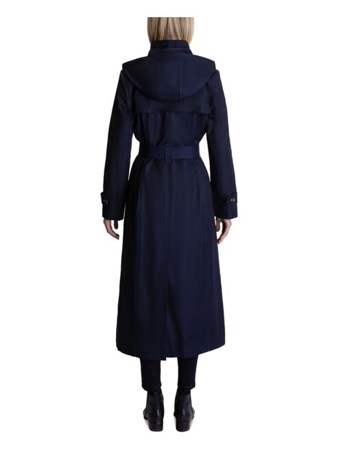 London Fog Bibbed Hooded Maxi Trench Coat