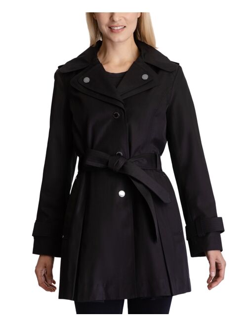 London Fog Double-Collar Hooded Trench Coat