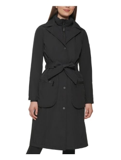 Bibbed Belted Hooded Trench Coat